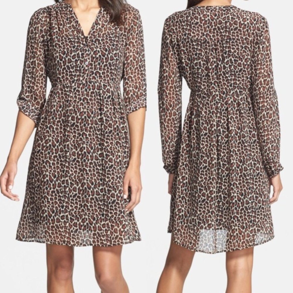 Two By Vince Camuto Leopard Print Shirtdress - Size L